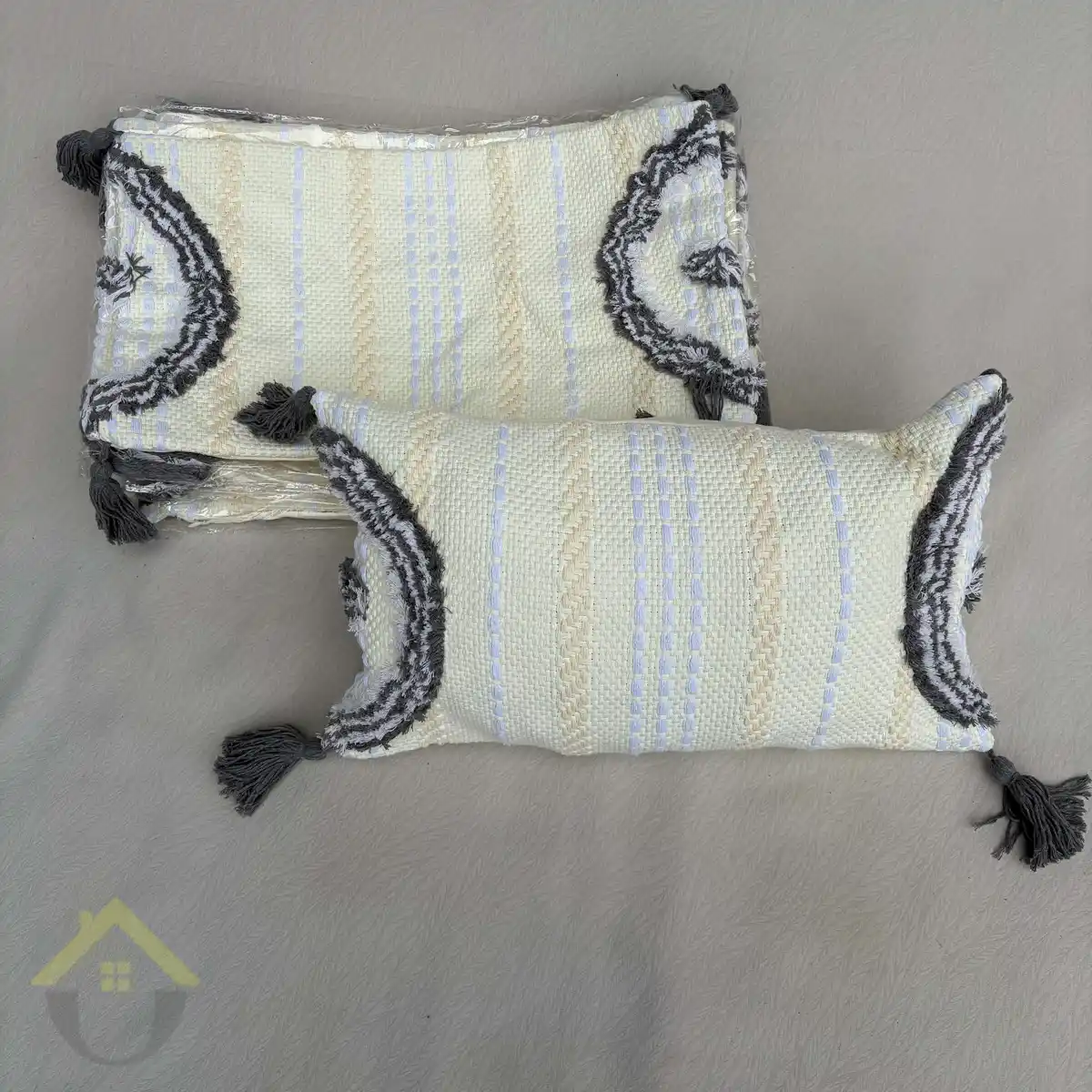Bohemian Pillow Case - Grey Cream 2