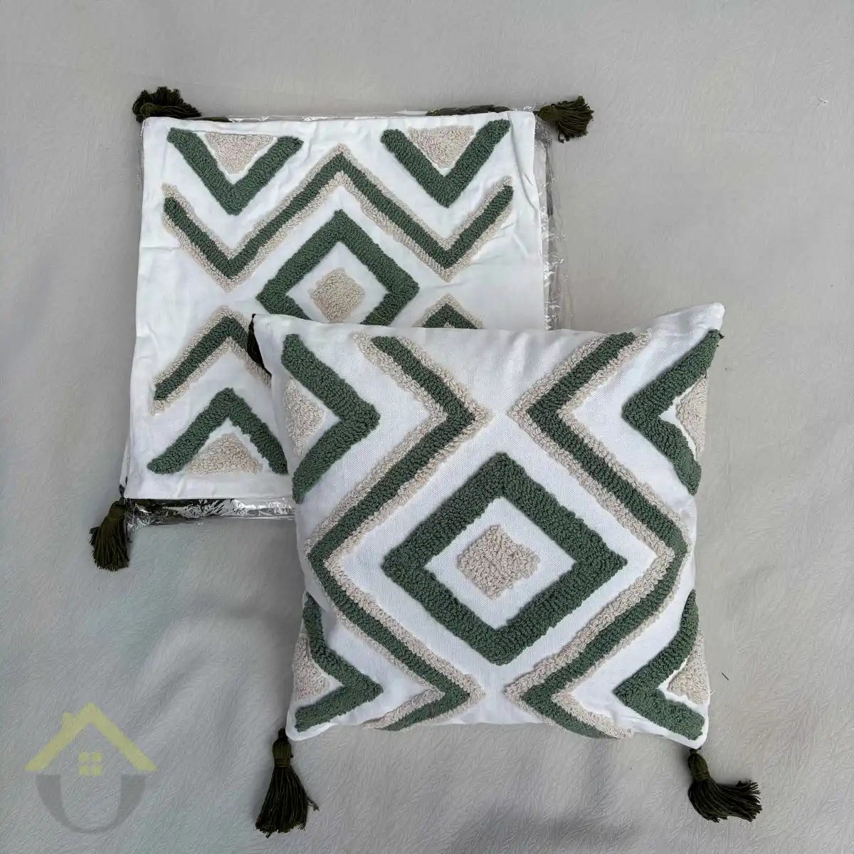 Bohemian Pillow Case - Green Stripes