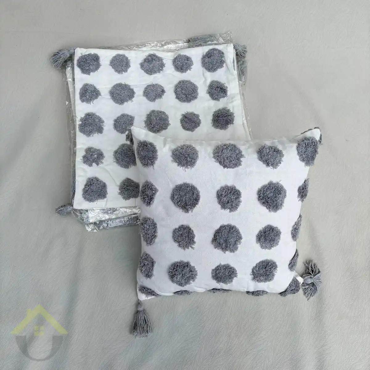 Bohemian Pillow Case - Grey Dots